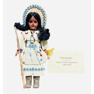Vtg Carlson Dolls “SACAJAWEA With CHILD” Signed By Artist “Ann Carson” Eyes Move